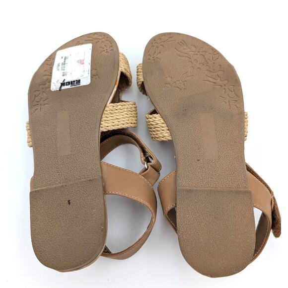 DV Dolce Vita Kids' Chelly Raffia Sandal Faux Leather Tan Size US4 EU36 - Picture 8 of 10